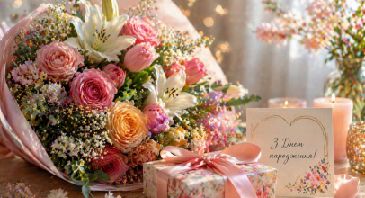 Привітання жінці з днем народження