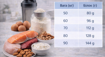 Скільки білка потрібно на день – таблиця по вазі