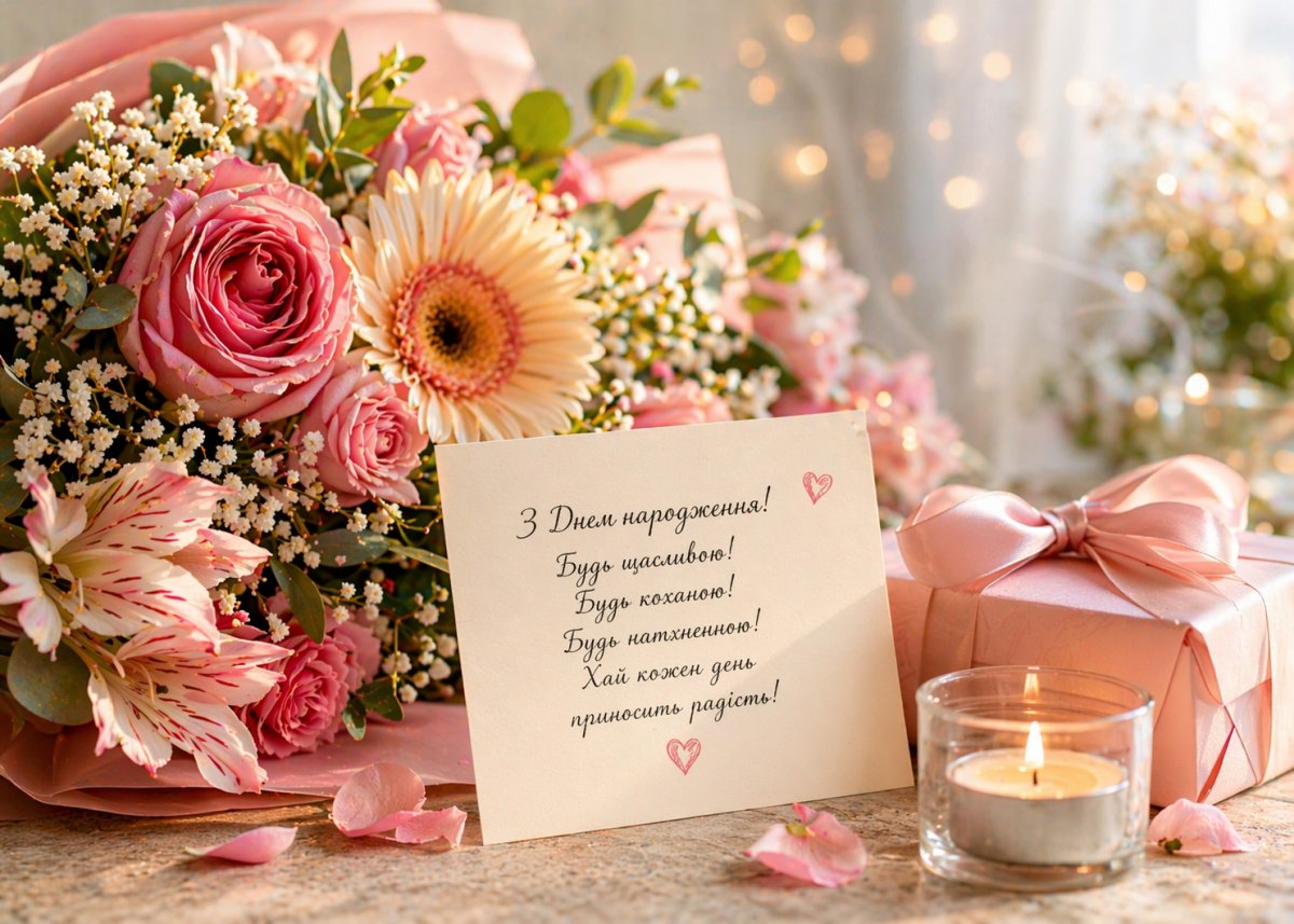 Короткі привітання жінці з днем народження