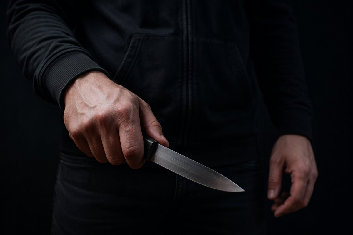 Ніж у руці як символ контролю та рішучості Ніж у руці як символ контролю та рішучості