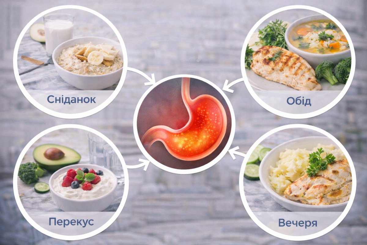 Приклад меню на день при гастриті