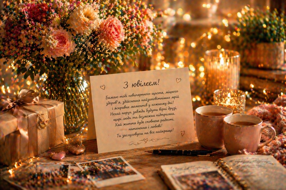 Привітання з ювілеєм подрузі або другу