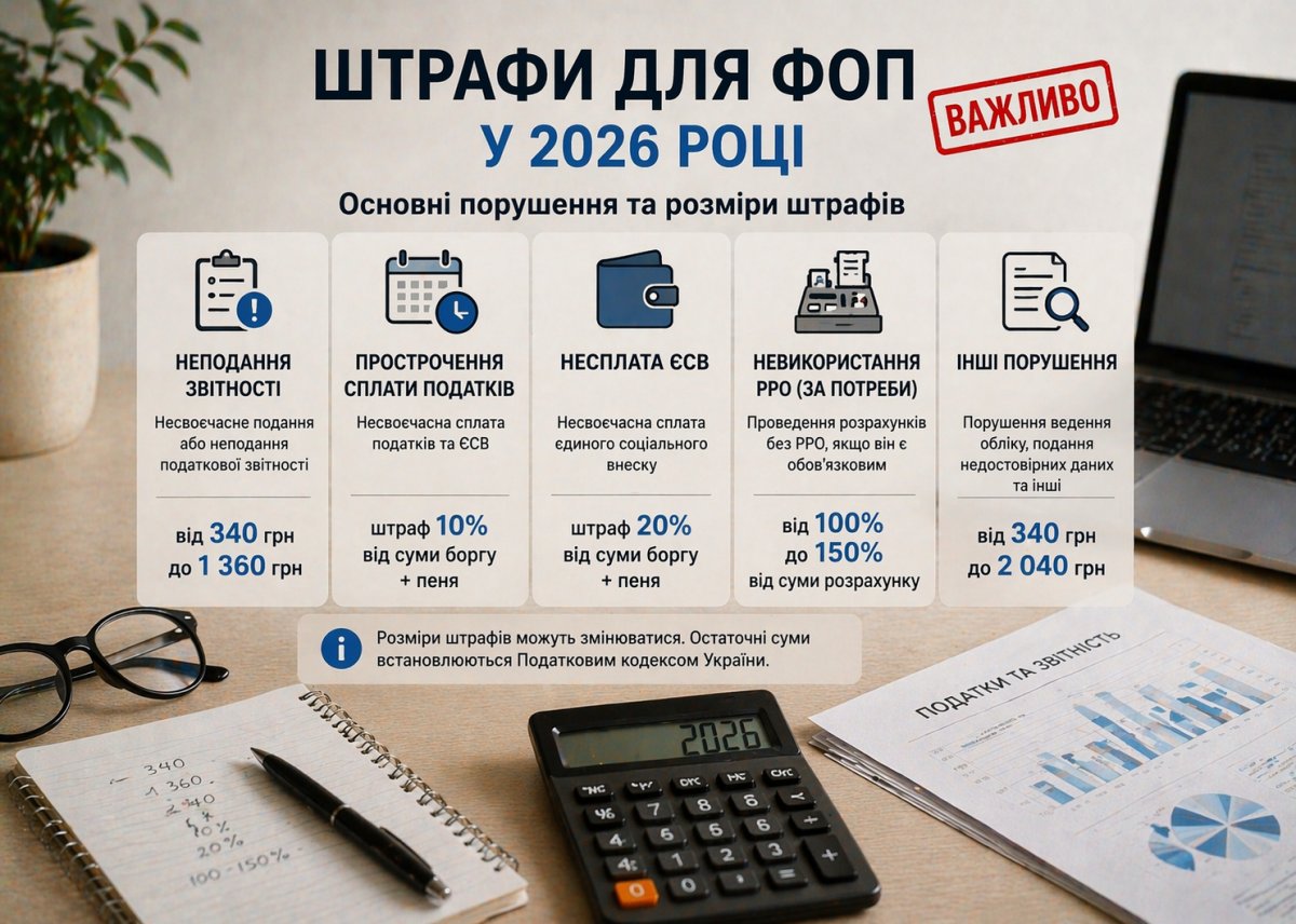 Какие штрафы могут получить ФЛП в 2026 году