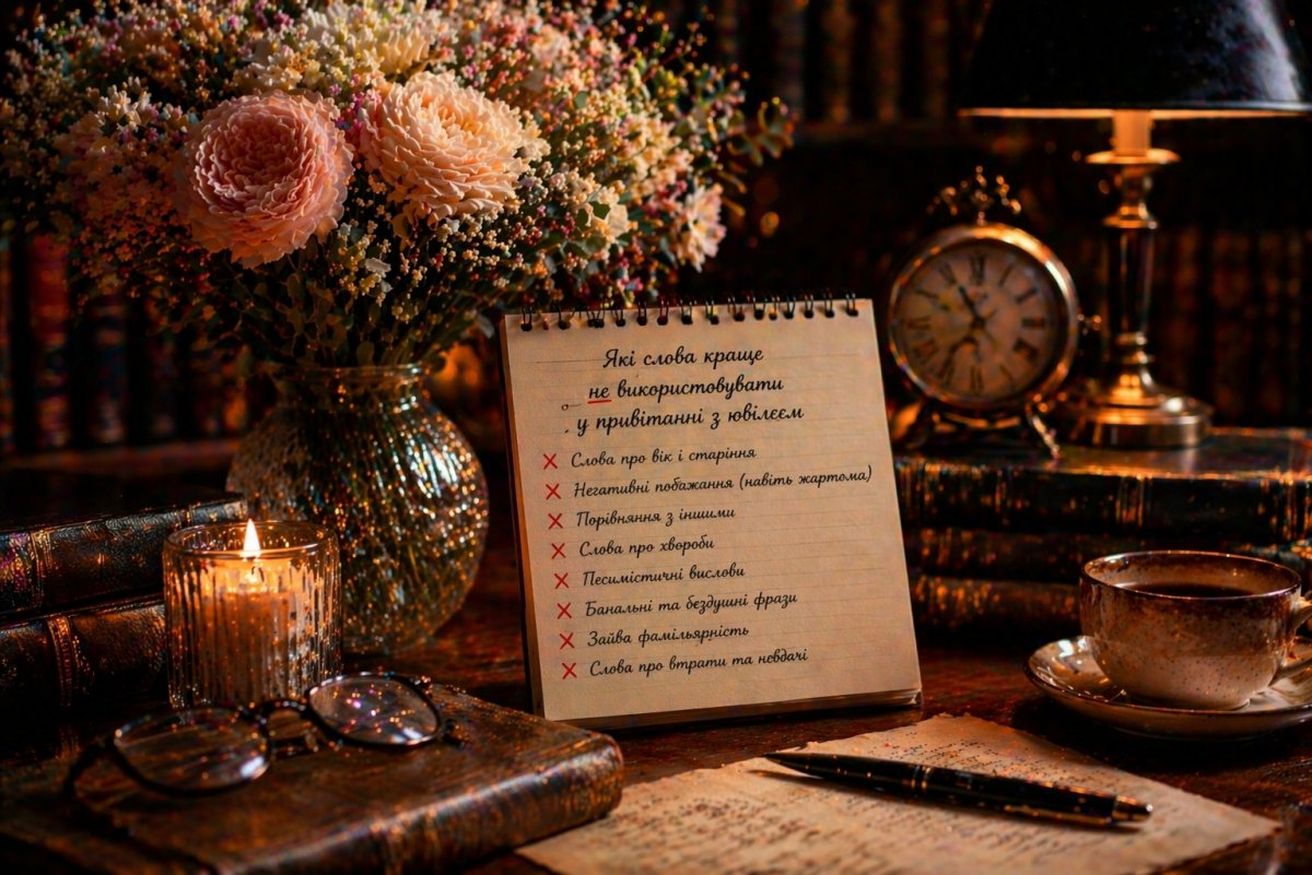 Які слова краще не використовувати у привітанні з ювілеєм